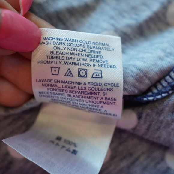 Lands’ End Navy Polka Dot Sleeveless Shift Dress‎ Size XS - Picture 9 of 9